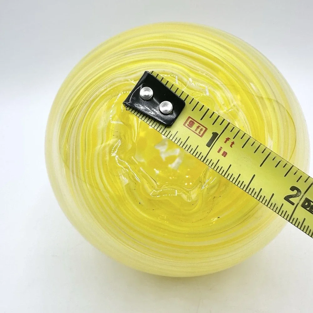 Hand Blown Yellow Art Glass Orb Boise ID USA Part Of Bird Feeder?